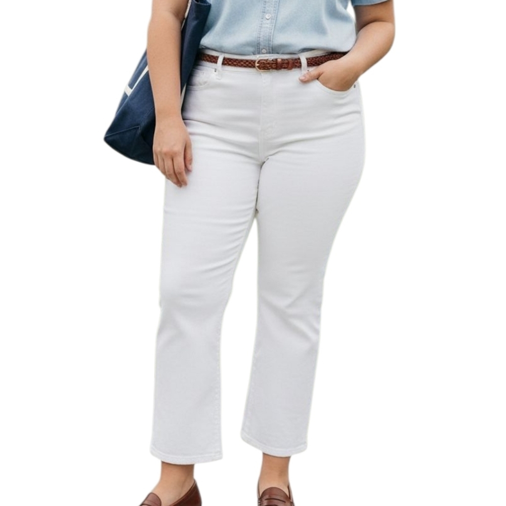 Madewell Women's Cropped White Jeans